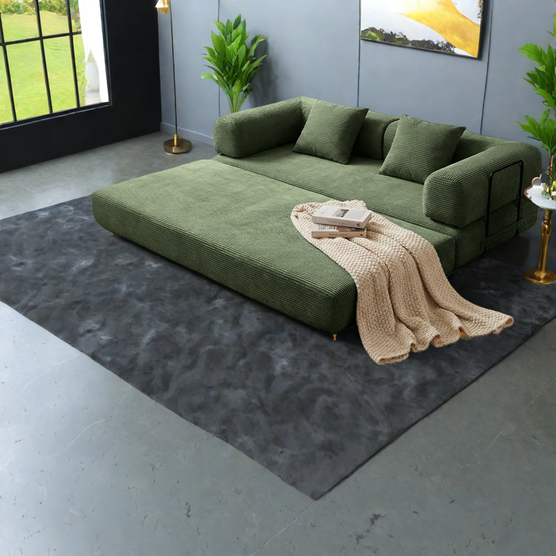 Extendable Sofas, Corduroy Foam Modern Sleeper For Small Home