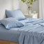 Ensemble d'édredon floral avec draps bleu