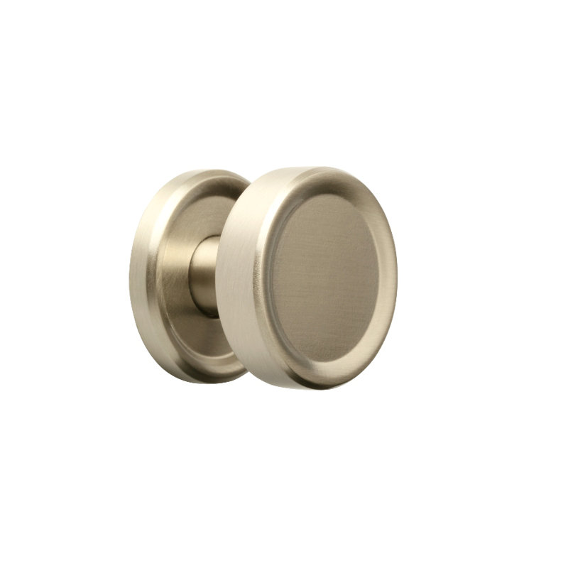 Art Deco Round Knob, 0.98" H x 0.98" W x 0.98" D, Brushed Nickel
