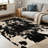 Black Cowhide Texture area rugs for Living Room, Soft and Comfortable, Suitable for all seasons, easy to maintain, machine washable Indoor floor mat, Under Table Farmhouse suitable for Bedroom, Dining Room, Study, Patio, Balcony, Home Decor-514884450