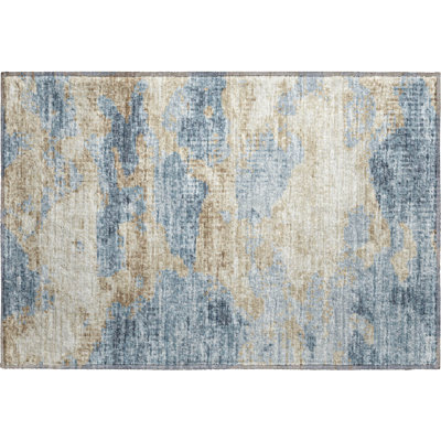 Premium Machine Washable Freixa AMF71 Blue Rug