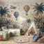 Papier peint pépinière, paysage tropical, montgolfières-389900032-389900039