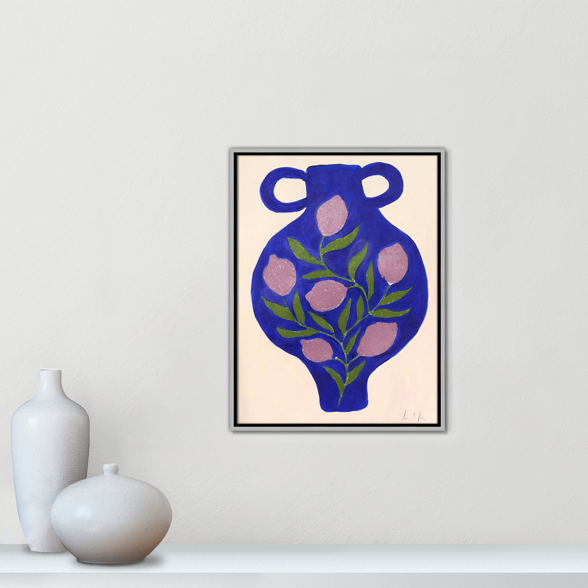 Vase No. 03 Print by Camilla Bergqvist, Silver, 25.5" H x 19.5" W