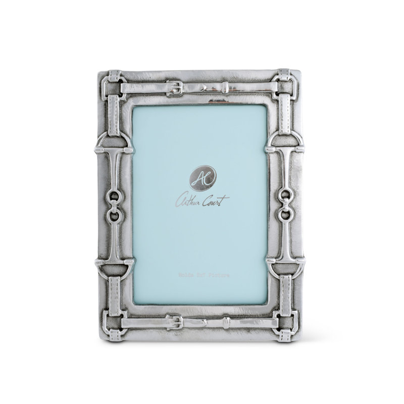 Equestrian Silver Metal Embossed Picture Frame