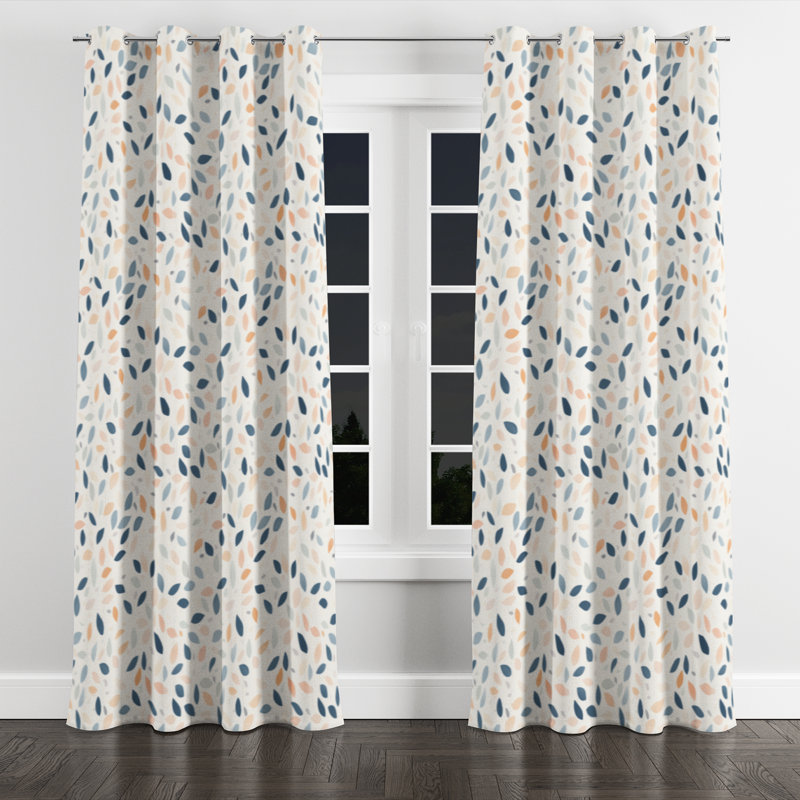 Rideaux obscurcissants Abstract Room - Rideau à œillets Boho, L 52 po x L 84 po, Œillets argentés