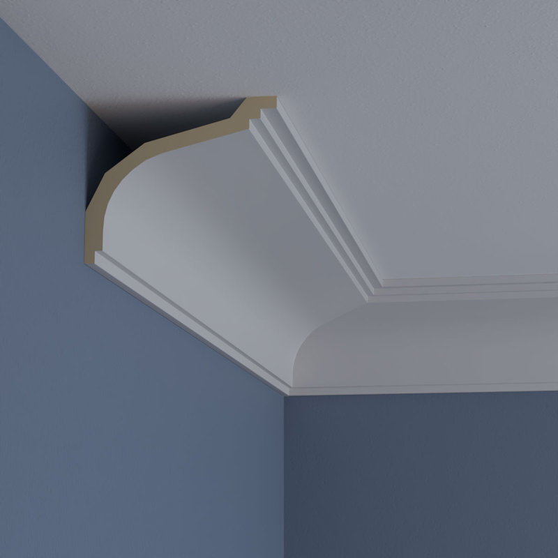 3 3/4"H x 4 1/8"P x 5 5/8"F x 94 1/2"L Dylan Traditional Smooth Crown Moulding