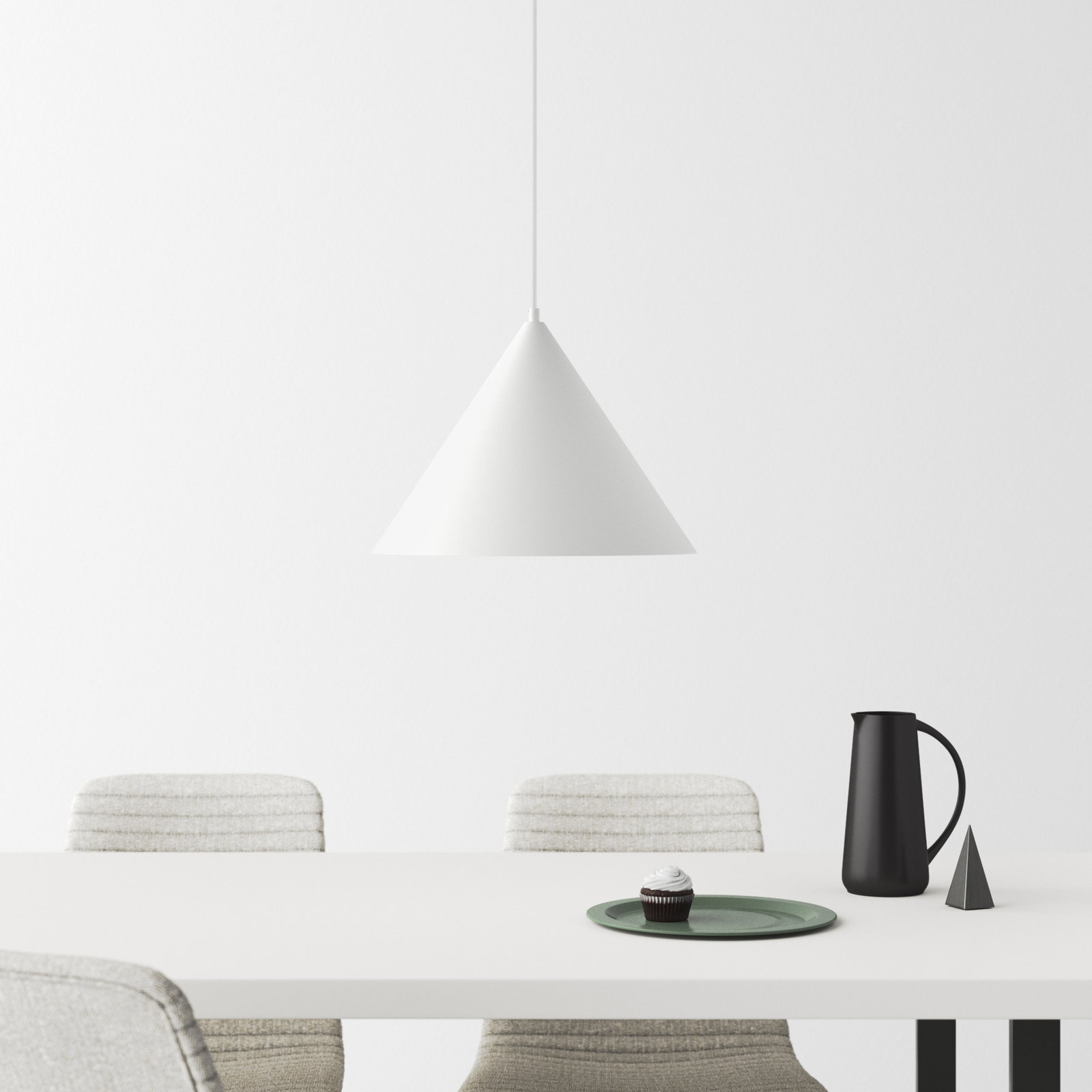Hannigan Single Light Metal Dimmable LED Pendant, White
