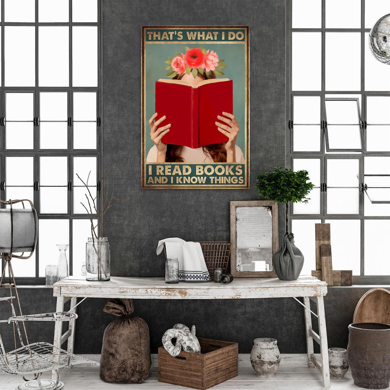 Impression sur toile, «I Read Books And I Know Things 2», H 20 po x l 16 po x P 1,25 po