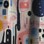 Collage géométrique bleu et rose Mid-Century V - rideau occultant géométrique abstrait - 1 panneau-107546394