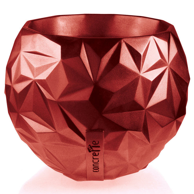 Handmade Pot Planter, Red Metallic