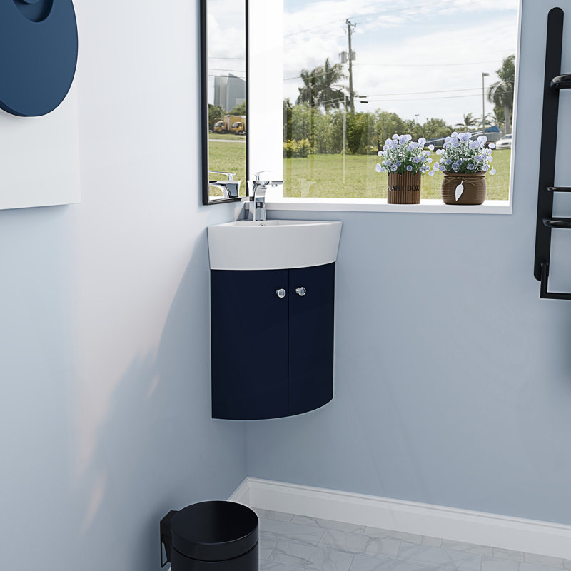 Ensemble de meuble-lavabo mural d'angle