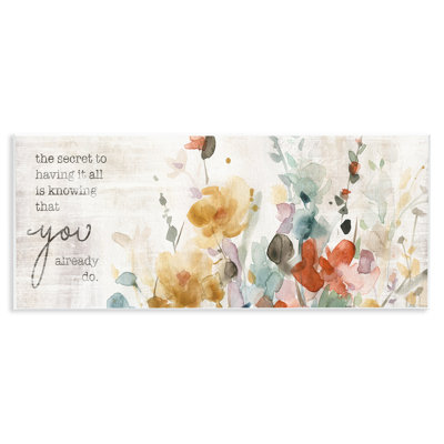 «Secret to Knowing All Motivational Expression Abstract Flowers» par Carol Robinson - Peinture