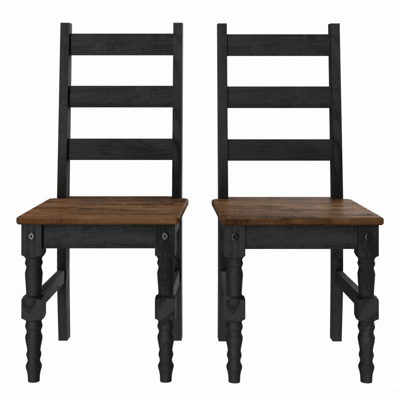 Solid Wood Dining Chair (set Of 2) Dhven | Alcott Hill®, Black