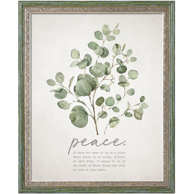 Green Ornate Picture Frame with Mat for Wall or Tabletop Display
