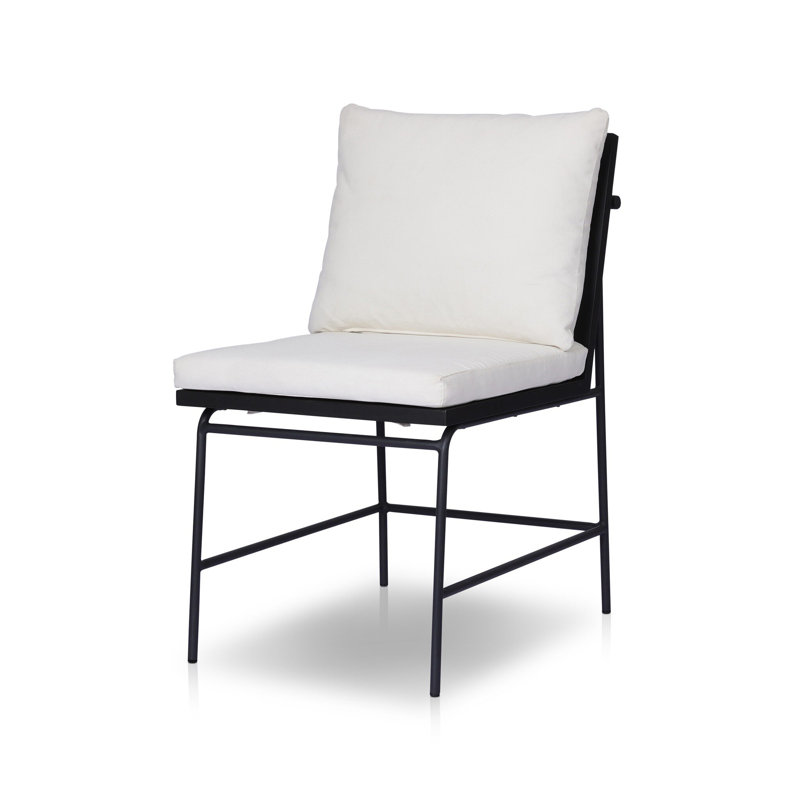 Crete Outdoor Dining Side Chair, Black