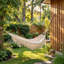 Outdoor Garden Hammock Double Large Hammocks Cotton (Beige)