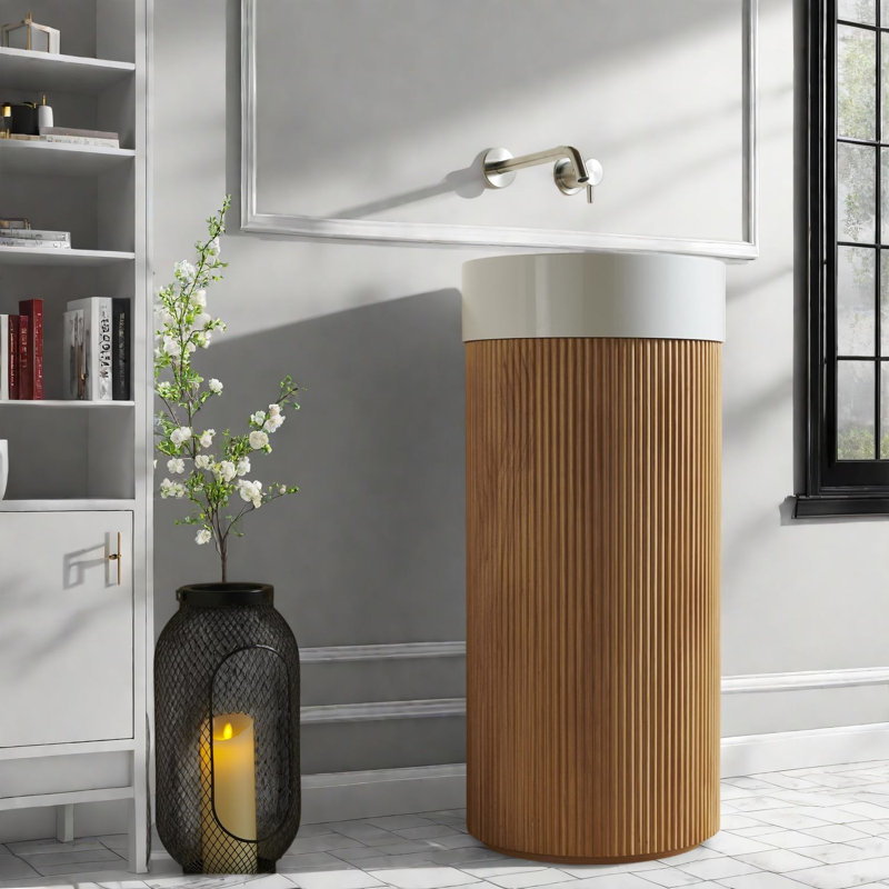 Space Saving Vanities(Must include both Vanity Cabinet  and Sink), 16 Inch Wood Marble Modern Bath