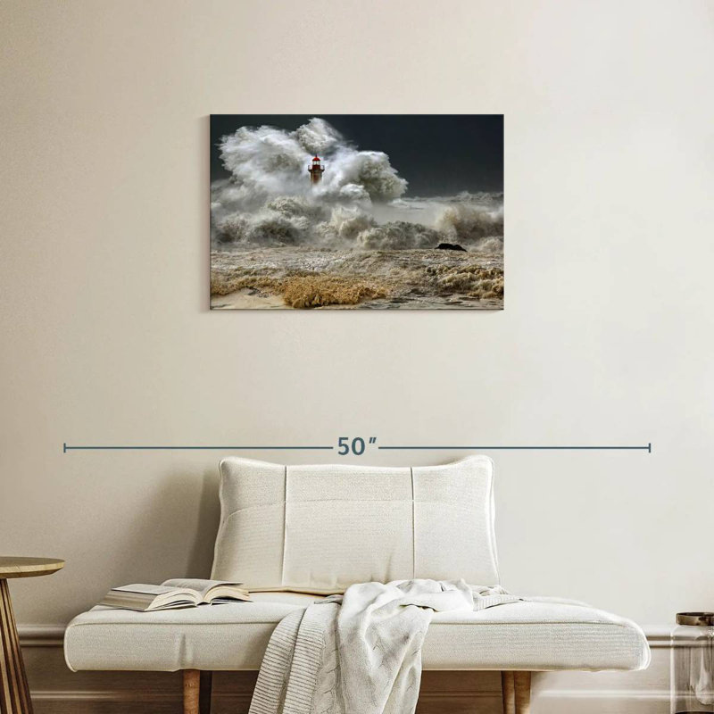 Aletra Waves Over Felgueiras Lighthouse, 20" H x 30" W