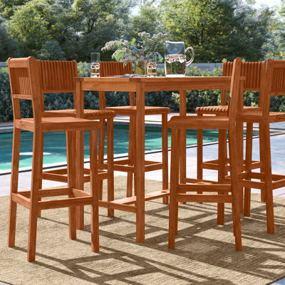 Brighton 6 - Person Wood Patio Dining Set with Rectangular Table
