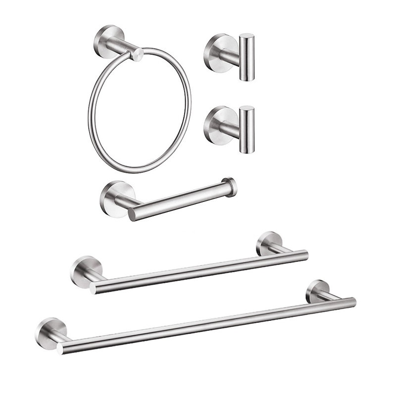 Ensemble de quincaillerie de salle de bain 6 pièces, Nickel brossé