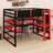 Modern Loft Bed with Integrated Workstation, Side Organization Rack, Multi-Tier Shelving, and Customizable RGB Ambiance-54803244