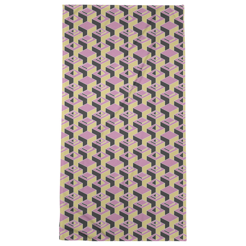 Classic Skyscrapers Bath Towel, Pink/Yellow
