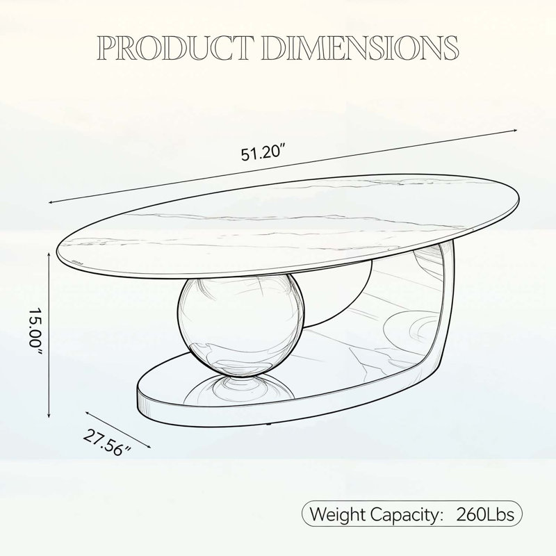 Table basse ovale pour le salon, argent et blanc
