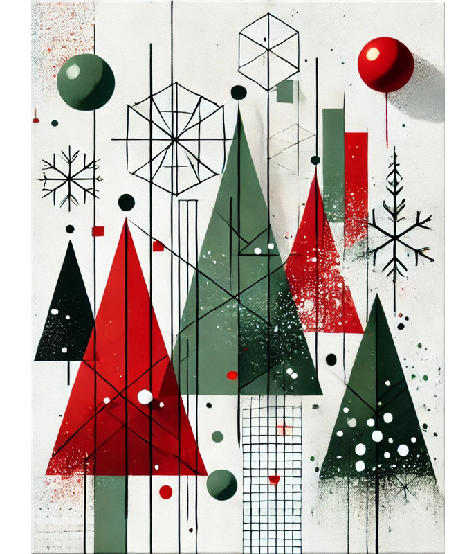 Art abstrait de la forêt des Fêtes, H 40 po x l 30 po x P 1,5 po