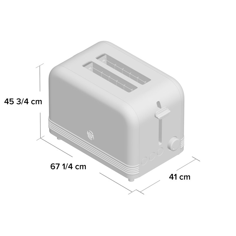 Retro 2 Slice Toaster, Cream