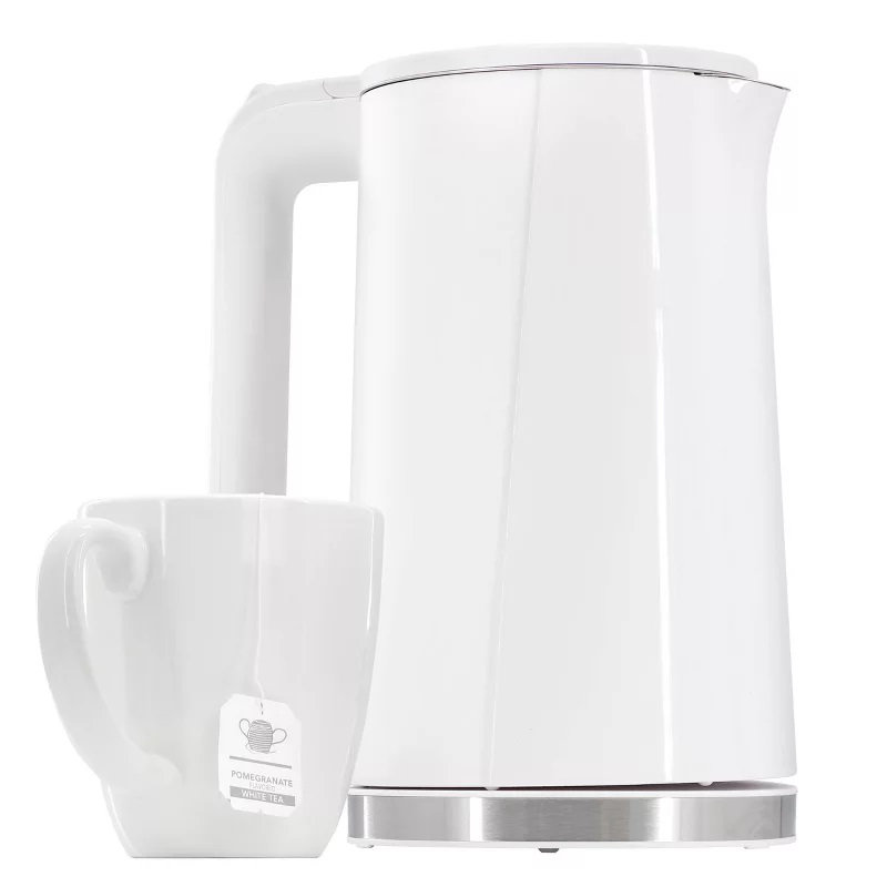 Bouilloire électrique en acier inoxydable de 1,8 pte Megachef, Blanc