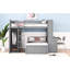 Lit mezzanine double gris avec lit simple, tablettes, bureau et garde-robe. Maximisez l'utilisation de l'espace. Fabrication solide. L 94,8 po x l 78,7 po x H 65 po. Pas de sommier à ressorts au-dessus de la garde-robe et du côté pratique. Votre chambre à coucher-1677128704-1677128734