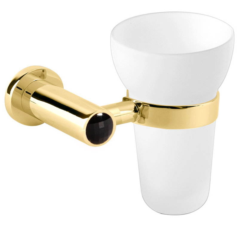 Wimberly Toothbrush Holder, Gold/Black Swarovski