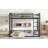 Metal Bunk Bed, Full Over Full Floor Bunk Bed Frame,Heavy-Duty Bunk Bed For Kids, Teens, Adults, Noise-Reduced Design, Black-1747340348