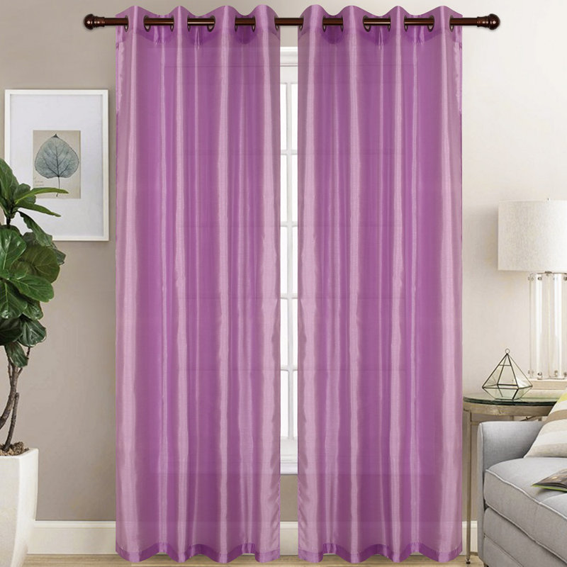 Diredra Polyester Semi-Sheer Curtains, Lilac
