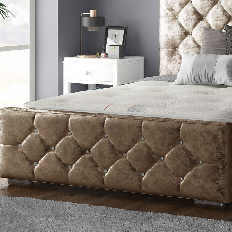 Farallones Upholstered Bed, Double (4'6), Truffle