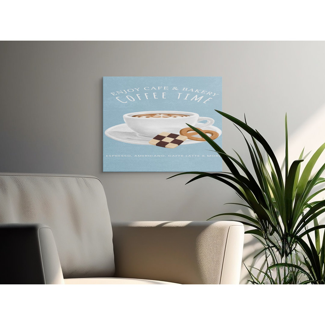 Coffee Time Canvas Print Cafe Bakery Wall Art, Latte Art Kitchen Decor, Cozy Coffee Lover Gift, Home Barista Cafe Aesthetic Canvas