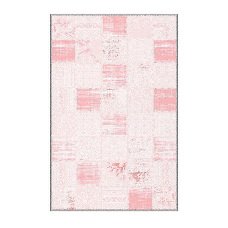 Stylish Woven Carpet, 5.6 x 7.5 Feet, 100% Polyester, 0.3 in Pile Height | Antibacterial, Non-Slip PVC Felt Dot Underside, Machine Washable | 3D Digital Printing, Durable & Easy to Maintain - Perfect for Any Room