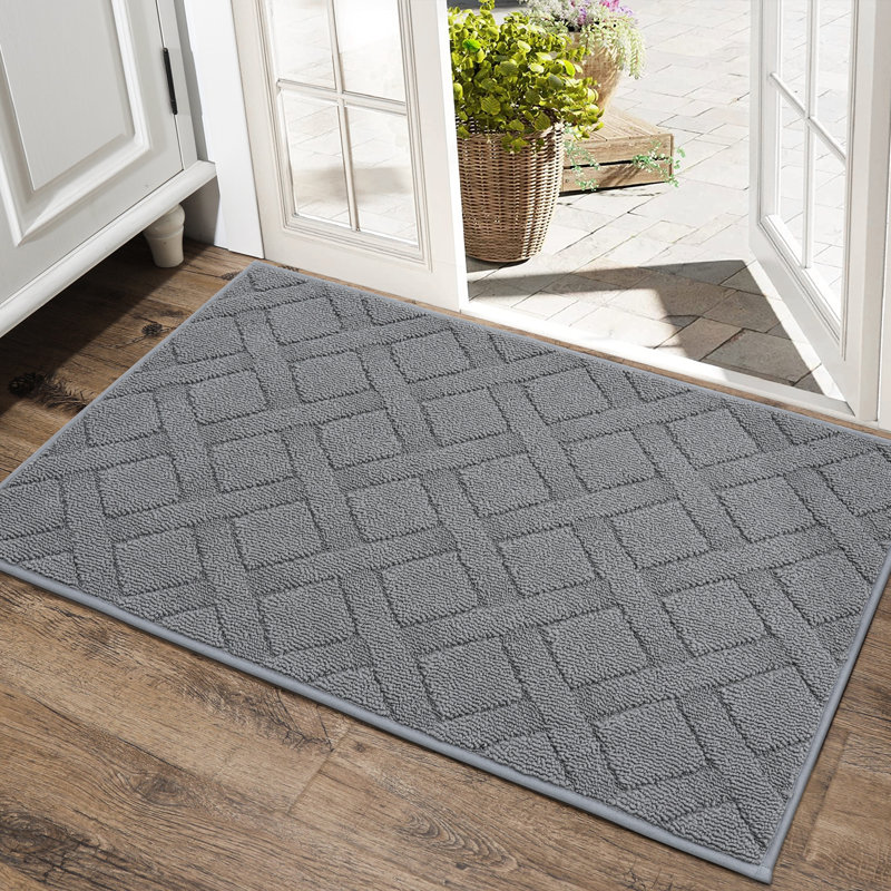 Paillasson Dioselina, L 24 po x L 36 po, Gris