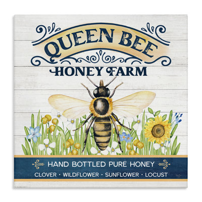 «Queen Bee Honey Farm», art mural sur toile par Mollie B.