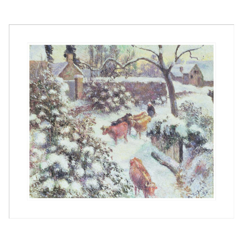 «Effet de Neige a Montfoucault» par Camille Pissarro, impression giclée encadrée, H 23,5 po x l 26,92 po