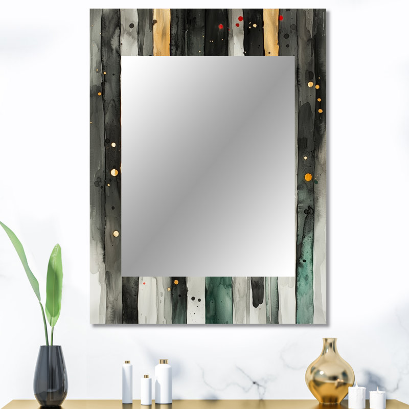 Or vert, optique, éthéré, courants I - miroir fauvisme, miroir mural décoratif moderne, impression d'art en métal