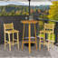Tabouret de bar en bois de teck de patio avec dossier en rotin et siège-132388364
