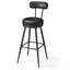 Upholstered Counter Stool with Metal Frame-1082619150