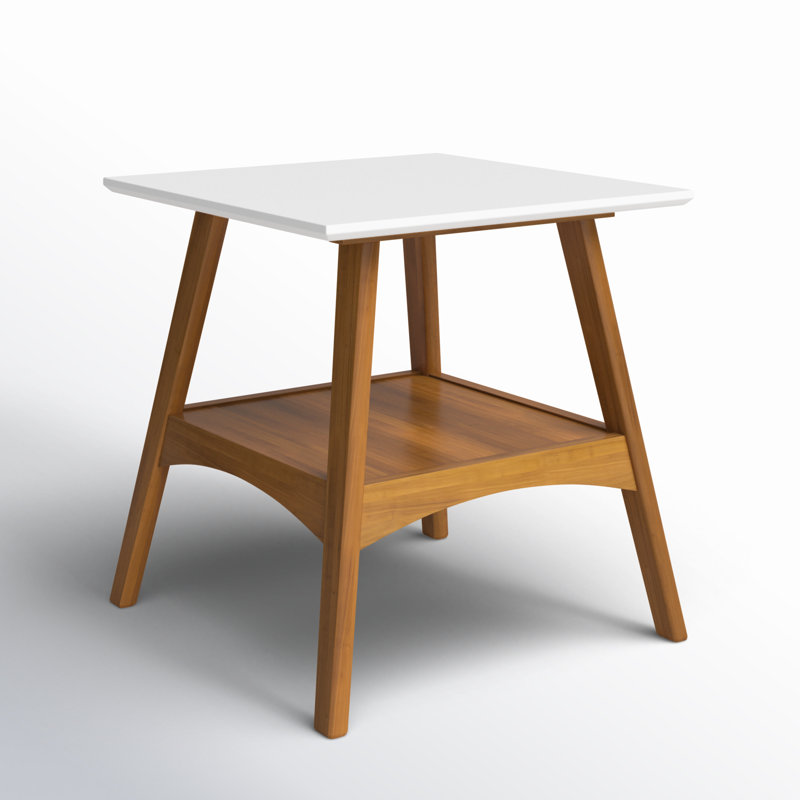 Table de bout Quint Mid Century Modern - Castanho / finition blanche