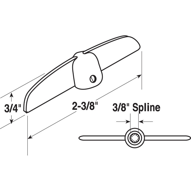 Opérateur à vantail avec poignée en T Prime-Line (paquet de 2), Bronze, H 5,4 po x l 3,75 po x P 0,85 po