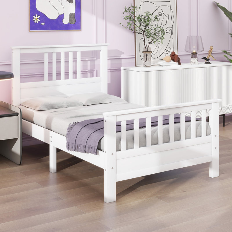 Wood Platform Bed With Headboard And Footboard