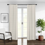 Elsie Linen Look Pinch Pleat Drapery Panels Pair