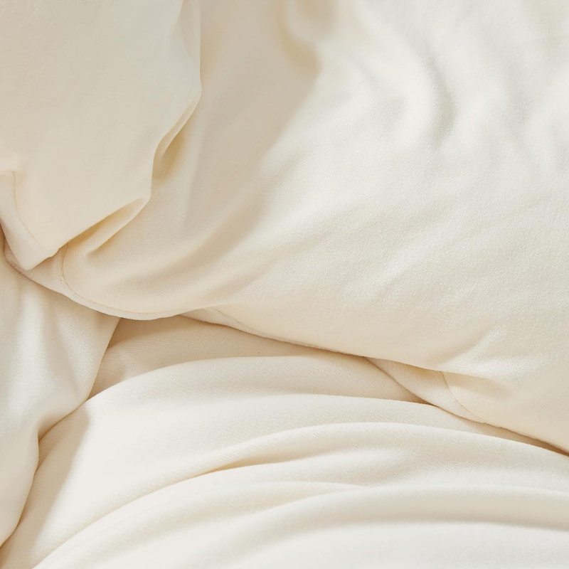 Fabric Fetish Coma Inducer Microvelvet Oversized Comforter, Twin XL Comforter, Ivory