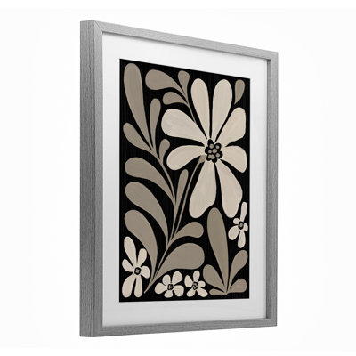 Imprimé floral crème crème moderne sous verre, design par Cat Thurman Designs