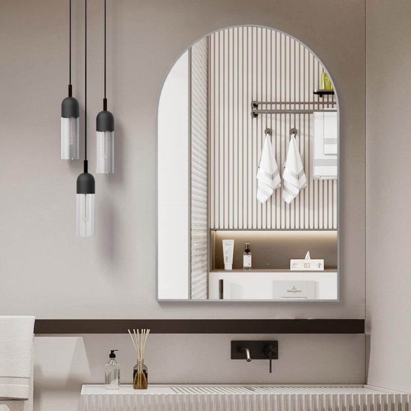 Miroir de salle de bain, Argent argent, 32,01 po x 23,99 po
